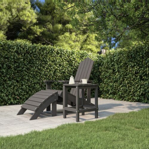 Garden Adirondack Table Anthracite 38x38x46cm HDPE - Image 3