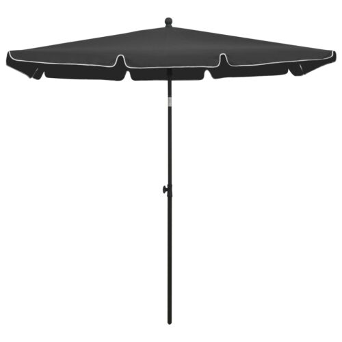 Garden Parasol with Pole 210x140cm Anthracite - Image 2
