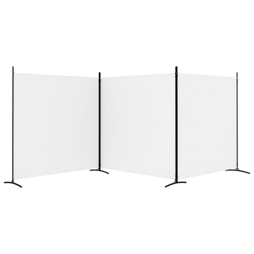 3-Panel Room Divider White 525x180cm Fabric - Image 4