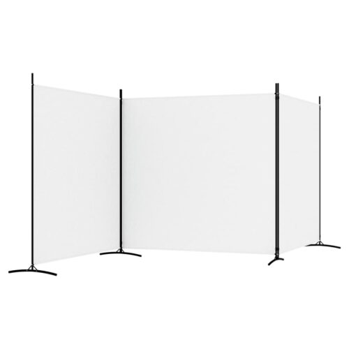 3-Panel Room Divider White 525x180cm Fabric - Image 5