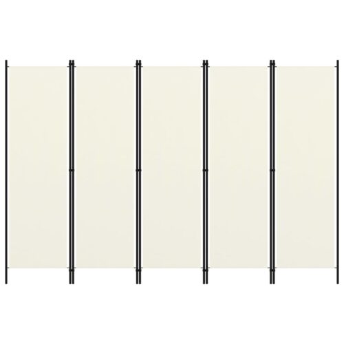5-Panel Room Divider White 250x180cm