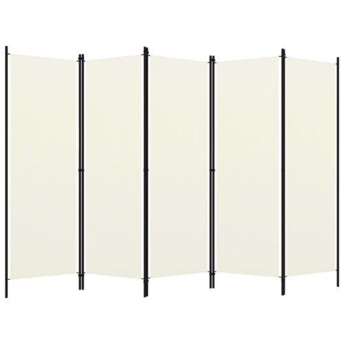5-Panel Room Divider White 250x180cm - Image 2