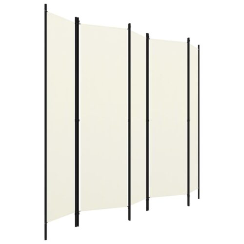 5-Panel Room Divider White 250x180cm - Image 3