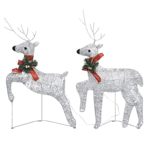 2pcs Christmas Reindeers 40 LED Lights Silver Xmas Outdoor Decor - Image 2