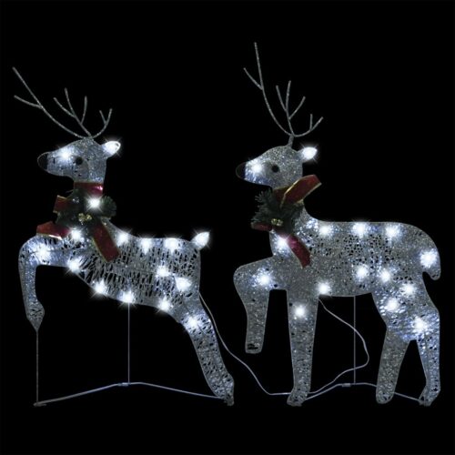2pcs Christmas Reindeers 40 LED Lights Silver Xmas Outdoor Decor - Image 3