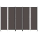 5-Panel Room Divider Anthracite 250x180cm