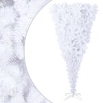Upside-down Artificial Christmas Tree with Stand White 180cm