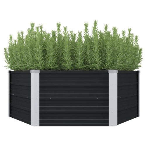 Raised Garden Bed Anthracite 129x129x45cm Galvanised Steel - Image 2