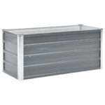 Garden Raised Bed Galvanised Steel 100x40x45cm Grey