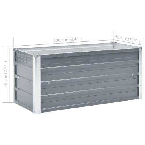 Garden Raised Bed Galvanised Steel 100x40x45cm Grey - Image 8