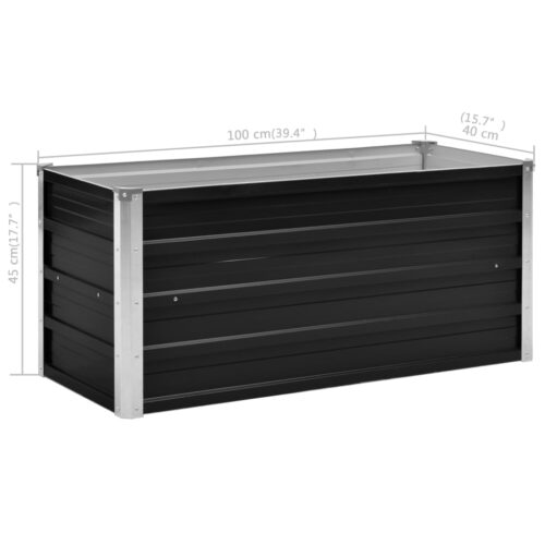 Garden Raised Bed Anthracite 100x40x45cm Galvanised Steel - Image 8