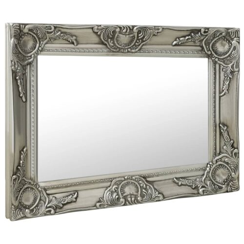Wall Mirror Baroque Style 60x40cm Silver Living Dining Room Hallway Accent Decor - Image 2