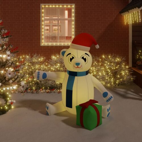 Christmas Inflatable Teddy Bear LED Lights Outdoor Xmas Decor 180cm