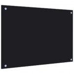 Kitchen Backsplash Black 70x50cm Tempered Glass