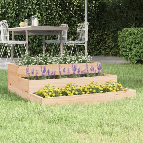 Planter 78x78x27cm Solid Wood Pine - Image 8