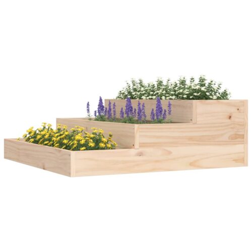 Planter 78x78x27cm Solid Wood Pine - Image 7