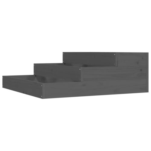 Planter Grey 78x78x27cm Solid Wood Pine - Image 2
