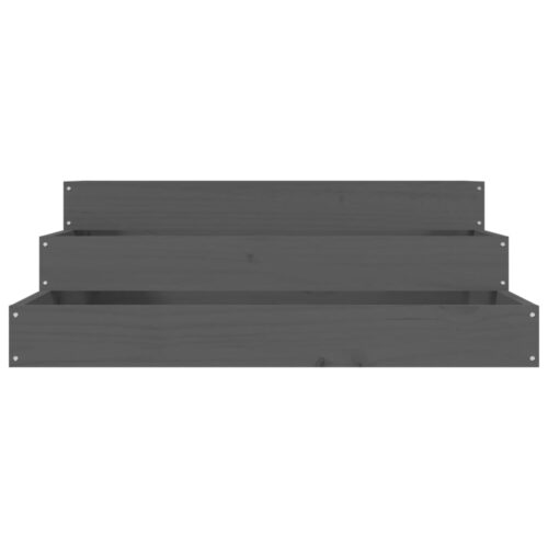 Planter Grey 78x78x27cm Solid Wood Pine - Image 4
