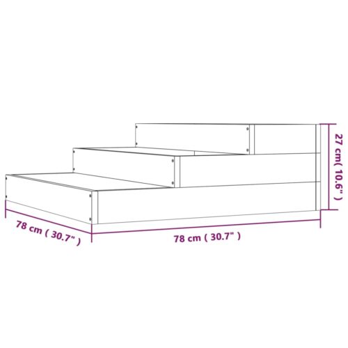 Planter Grey 78x78x27cm Solid Wood Pine - Image 7