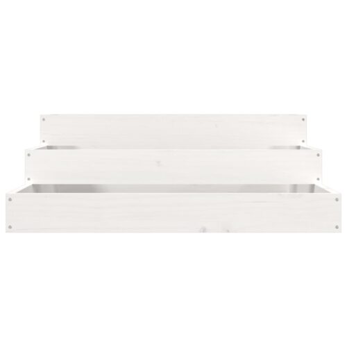 Planter White 78x78x27cm Solid Wood Pine - Image 5