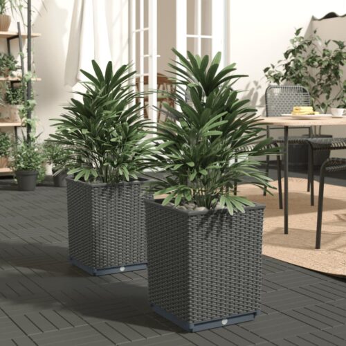 Planters 2pcs Black 30x30x37cm Polypropylene - Image 9
