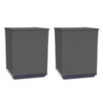 Planters 2pcs Black 30x30x37cm Polypropylene