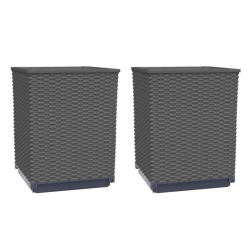 Planters 2pcs Black 30x30x37cm Polypropylene