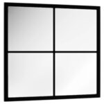 Wall Mirror Black 40x40cm Metal