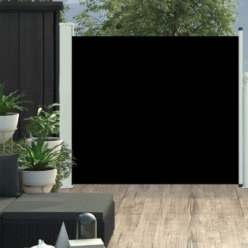 Patio Retractable Side Awning 100x300cm Black