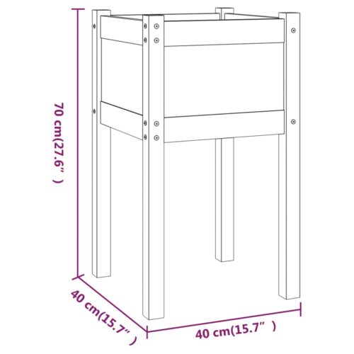 Garden Planter 40x40x70cm Solid Pinewood - Image 7