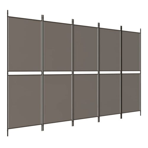 5-Panel Room Divider Anthracite 250x220cm Fabric - Image 2