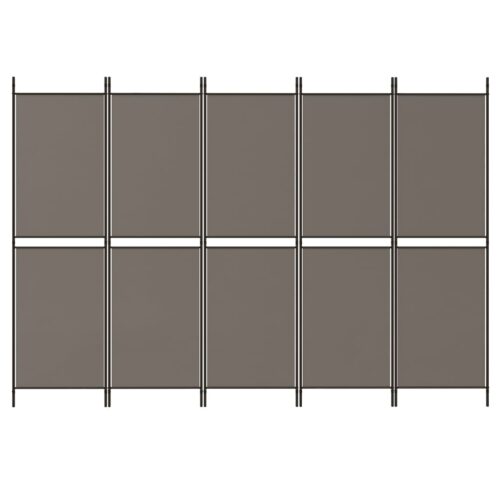 5-Panel Room Divider Anthracite 250x220cm Fabric - Image 3