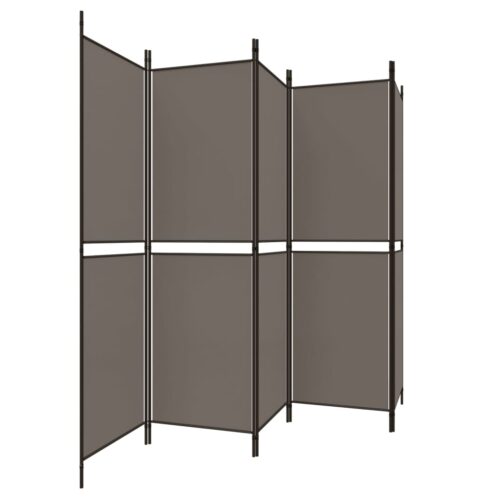5-Panel Room Divider Anthracite 250x220cm Fabric - Image 4