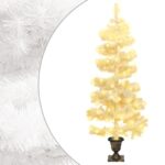 1.2m Swirl Pre-Lit Christmas Tree with Pot LED Lights Xmas Decor White 120cm