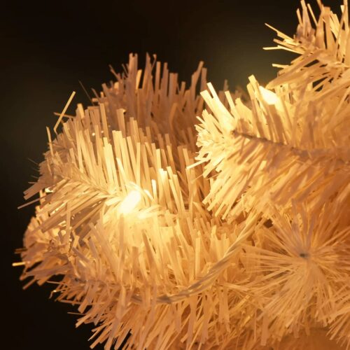 1.2m Swirl Pre-Lit Christmas Tree with Pot LED Lights Xmas Decor White 120cm - Image 8