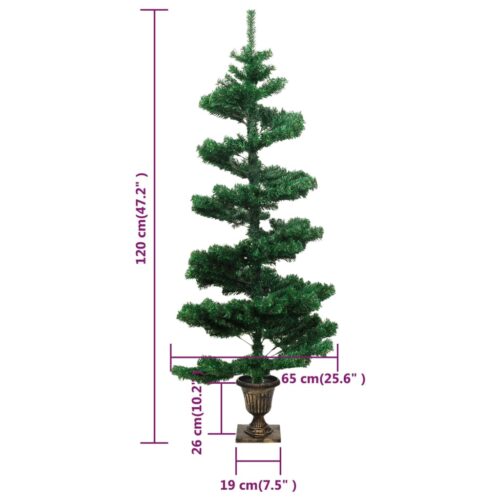 1.2m Swirl Pre-Lit Christmas Tree with Pot LED Lights Xmas Decor Green 120cm - Image 10