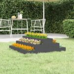 Planter Grey 80x80x27cm Solid Wood Pine
