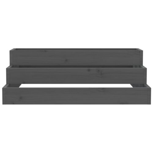 Planter Grey 80x80x27cm Solid Wood Pine - Image 4