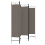 5-Panel Room Divider Folding Privacy Screen Stand Fabric Anthracite 200x200cm