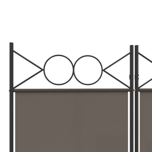 5-Panel Room Divider Folding Privacy Screen Stand Fabric Anthracite 200x200cm - Image 7
