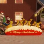 Christmas Inflatable Santa Reindeer Decoration LED 145cm