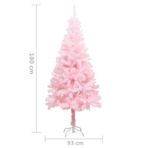 Artificial Christmas Tree Xmas Decor with Stand Pink 180cm PVC - Image 5