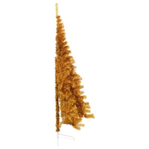 Artificial Half Christmas Tree with Stand Gold 210cm PET - Image 3