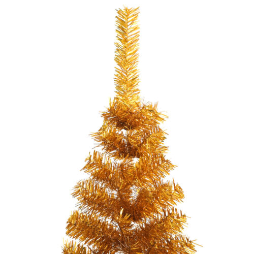 Artificial Half Christmas Tree with Stand Gold 210cm PET - Image 5