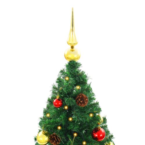 Artificial Pre-lit Christmas Tree with Baubles Green 150cm - Image 5