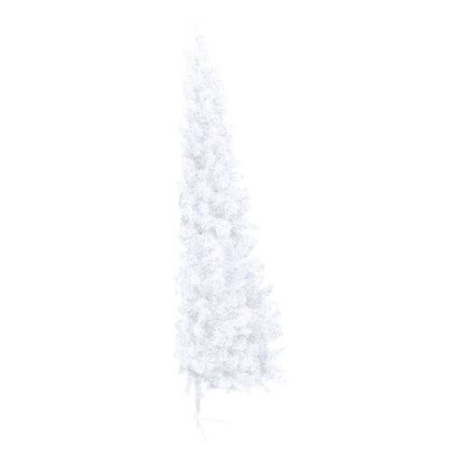 Artificial Half Christmas Tree with Stand White 210cm PVC - Image 4