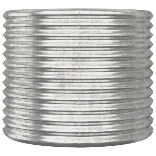 Garden Planter Powder-coated Steel 80x80x68cm Silver - Image 3