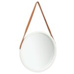 Wall Mirror with Strap 50cm White