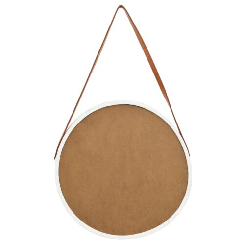 Wall Mirror with Strap 50cm White - Image 5