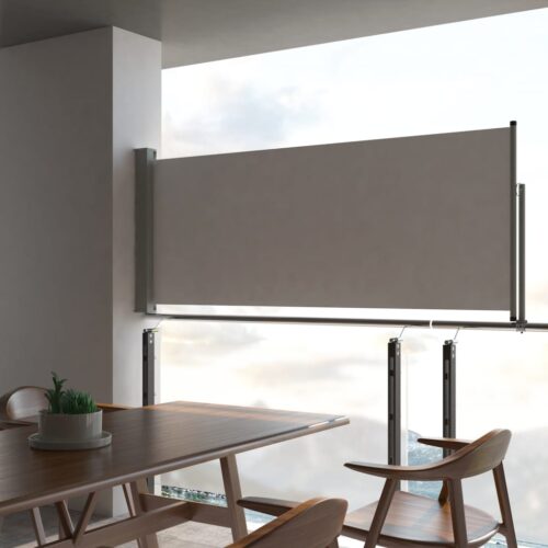 Patio Retractable Side Awning 100 x 300cm Grey